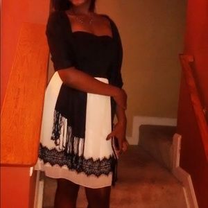 Mid length strapless semi formal